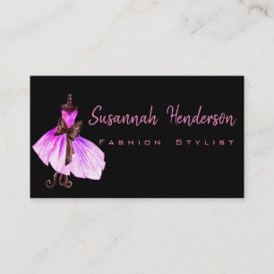 Pink Dress Fashion Stylist Business Card