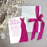 Pink Dress Fifty & Fabulous 50th Birthday Invitation<br><div class="desc">Pink Dress Fifty & Fabulous 50th Birthday Invitation

See matching collection in our Niche and Nest Store</div>