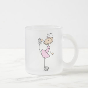 Pink Dress Figure Skater T-shirts and Gifts Frosted Glass Coffee Mug