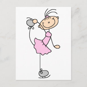 Pink Dress Figure Skater T-shirts and Gifts Postcard