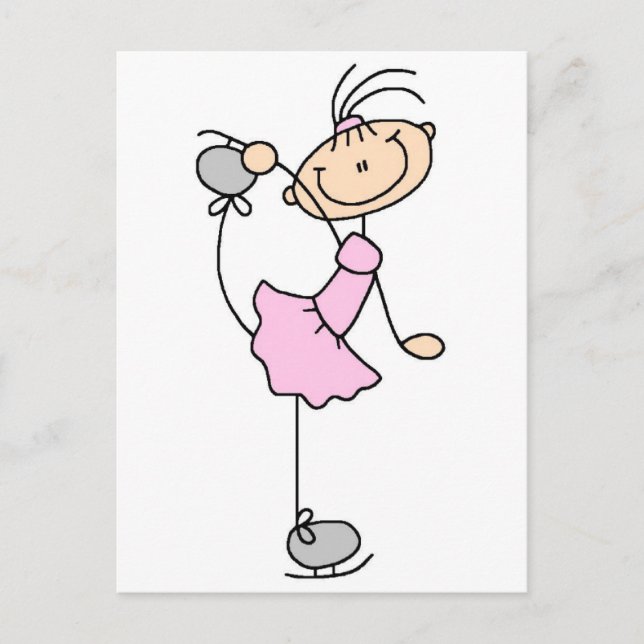 Pink Dress Figure Skater T-shirts and Gifts Postcard (Front)