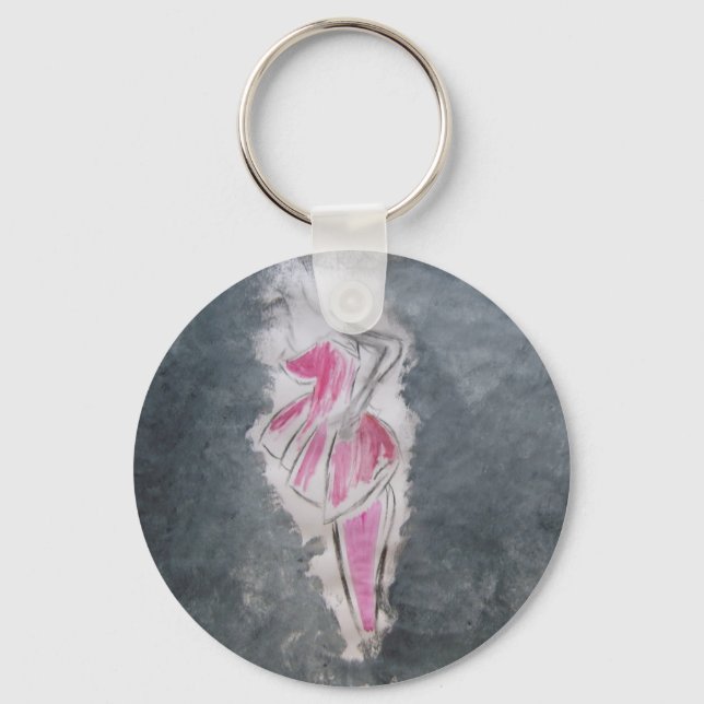 Pink Dress Keychain (Front)