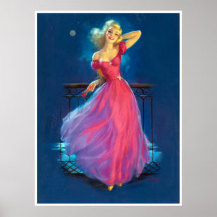 Pink Dress Pin Up Poster