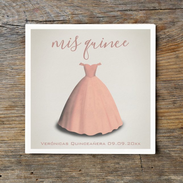 Pink dress Quinceañera mis quince table decor  Napkin (Creator Uploaded)