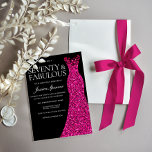 Pink Dress Seventy & Fabulous 70th Birthday Black Invitation<br><div class="desc">Pink Dress Seventy & Fabulous 70th Birthday Black Invitation

See matching collection in our Niche and Nest Store</div>