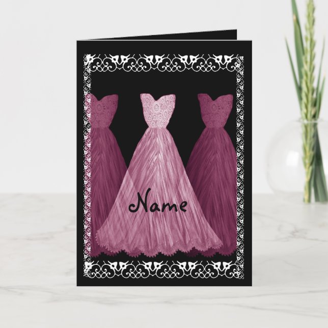PINK Dresses - BRIDESMAID Wedding Invitation (Front)