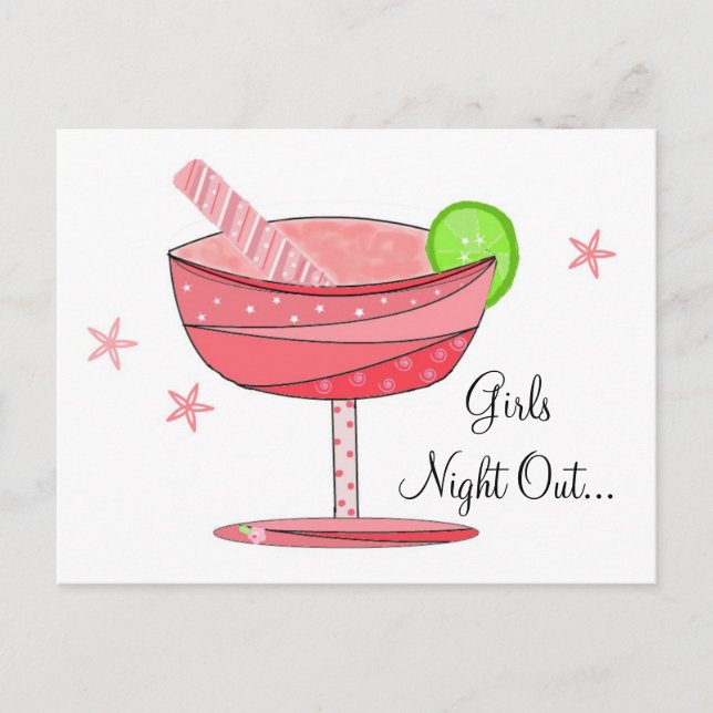 Pink Drink Girls Night Out Postcard (Front)