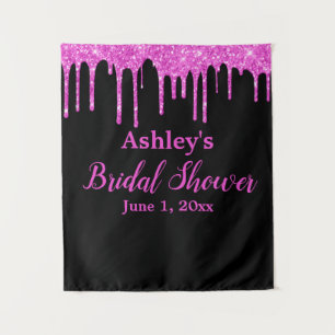 Pink Drip Bridal Shower Photo Booth Backdrop Prop Tapestry