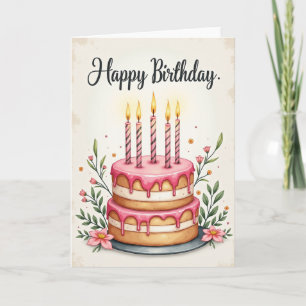 Pink Drip Cake Celebration Card