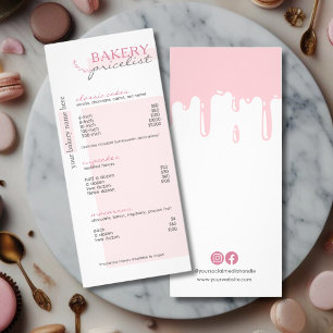  Pink Drip Menu Bakery Price List 