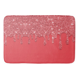 Pink Dripping Glitter Bath Mat