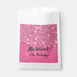 Pink Dripping Glitter Favour Bag
