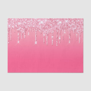 Pink Dripping Glitter Girly Trendy Chic Bling Tiss Tissue Paper