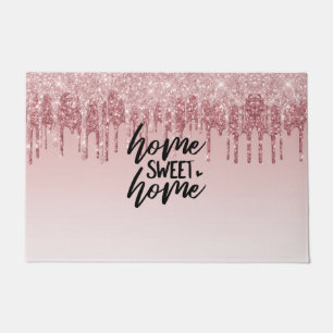 Pink Dripping Glitter   Home Sweet Home Doormat