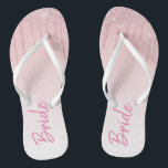 Pink Dripping Glitter Paper Bride Flip Flops<br><div class="desc">Bridal</div>