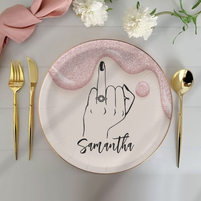 Pink Drips Bachelorette Party | Bridal Party  Paper Plate (Creator Uploaded)