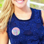 Pink drips holographic name birthday<br><div class="desc">For a Quinceañera,  15th birthday party. A girly,  feminine holographic colored background in purple,  pink and mint green. Decorated with drips,  paint dripping look. Personalize and add a date,  name and age 15.  Can be used both as party favors or name tags for the guests.</div>