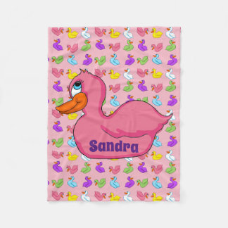 Pink Duck Fleece Blanket