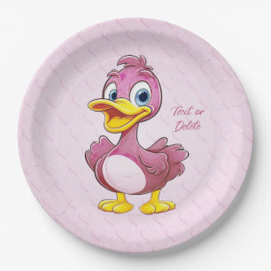 Pink Duck Paper Plate