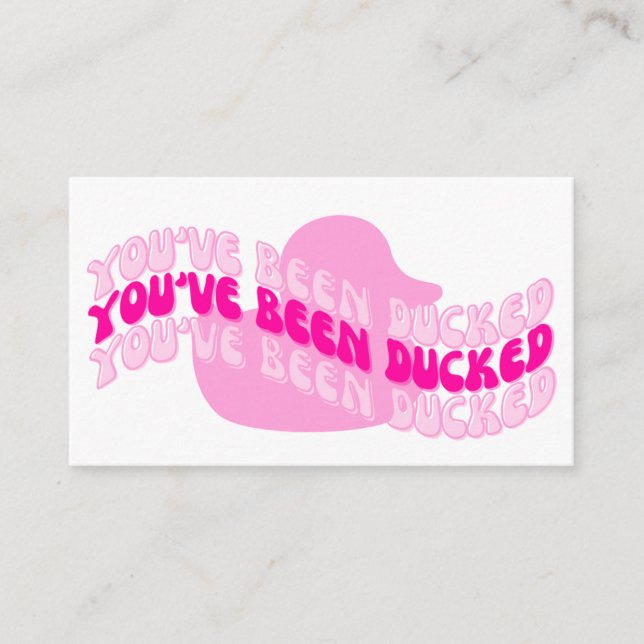 Pink Ducking Card! Business Card (Front)