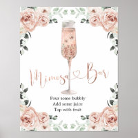 Pink Dusty Rose Petals and Prosecco Mimosa Bar