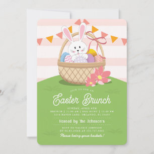 Pink Easter Brunch & Egg Hunt Holiday Invitation