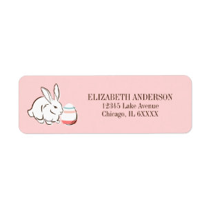 Pink Easter Bunny And Egg  Address Labels