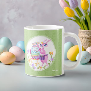 Pink Easter Bunny Rabbit and Egg   Coffee Mug