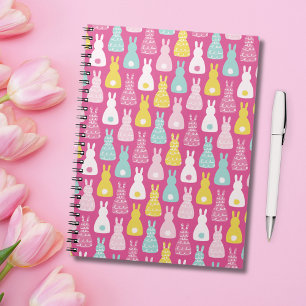 Pink Easter Bunny Rabbit Pattern Notebook