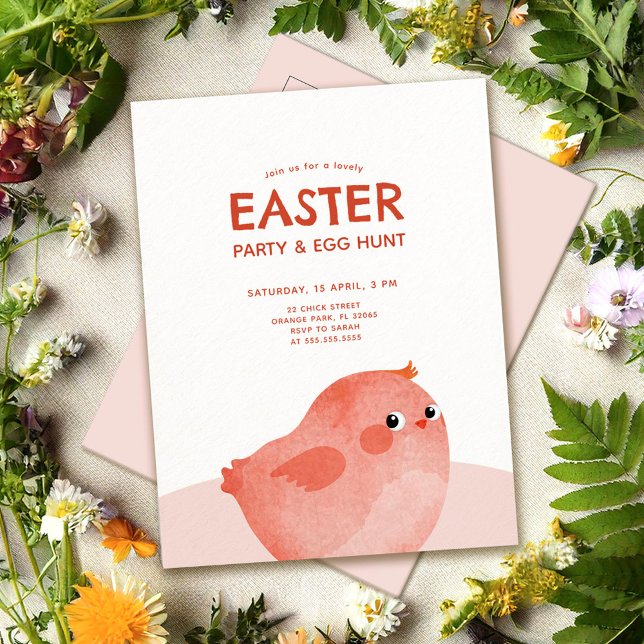 Pink Easter chicken Postcard (Creator Uploaded)