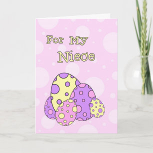Pink Easter Eggs Happy Easter Niece Card