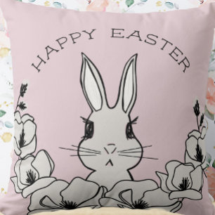 Pink Easter Magnolia Flower Custom Cushion