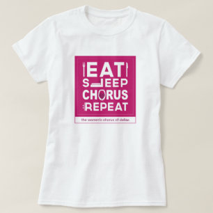 Pink Eat Sleep Chorus Repeat Block T-Shirt