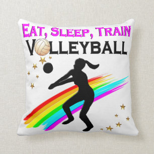 PINK EAT, SLEEP, TRAIN VOLLEYBALL CUSHION