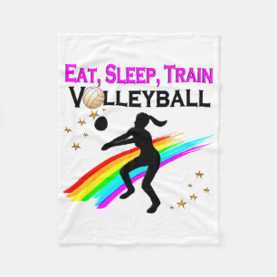 PINK EAT, SLEEP, TRAIN VOLLEYBALL FLEECE BLANKET