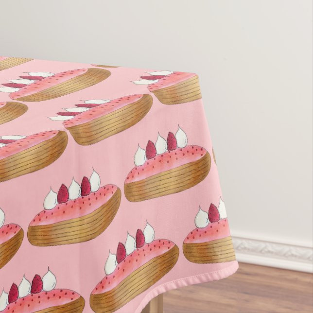 Pink Eclair French Choux Pastry Baking Patisserie Tablecloth (In Situ)