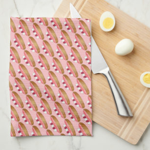 Pink Eclair French Choux Pastry Baking Patisserie  Tea Towel