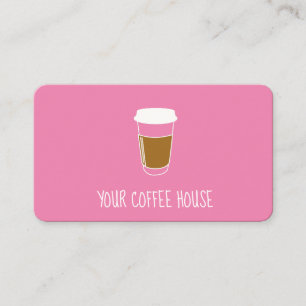Pink Editable Coffee Stamp loyalty card