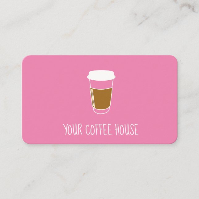 Pink Editable Coffee Stamp loyalty card (Front)
