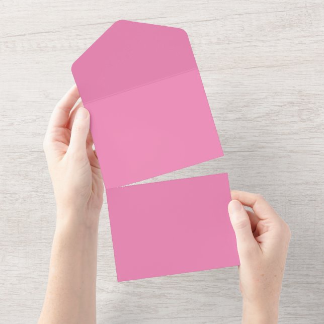 Pink #EF8484, Cadillac Pink All In One Invitation (Tearaway)