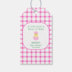 Pink Egg Little Chick To Hatch Girl Baby Shower  Gift Tags