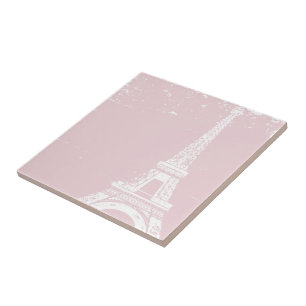 Pink Eiffel Tower Ceramic Tiles