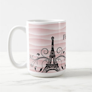 Pink Eiffel Tower Flourish Coffee Mug