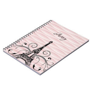 Pink Eiffel Tower Flourish Notebook