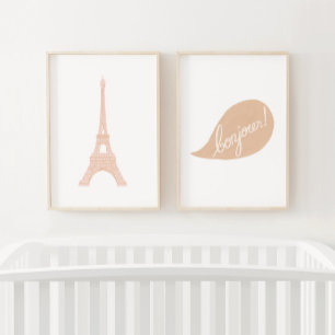 Pink Eiffel Tower French Girl Nursery Decor