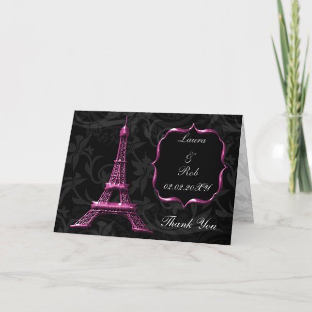 pink Eiffel tower French Thank You (Front)
