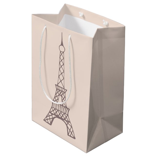  Pink Eiffel Tower Gift Bag (Back Angled)