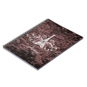 Pink Eiffel Tower Grunge Notebook