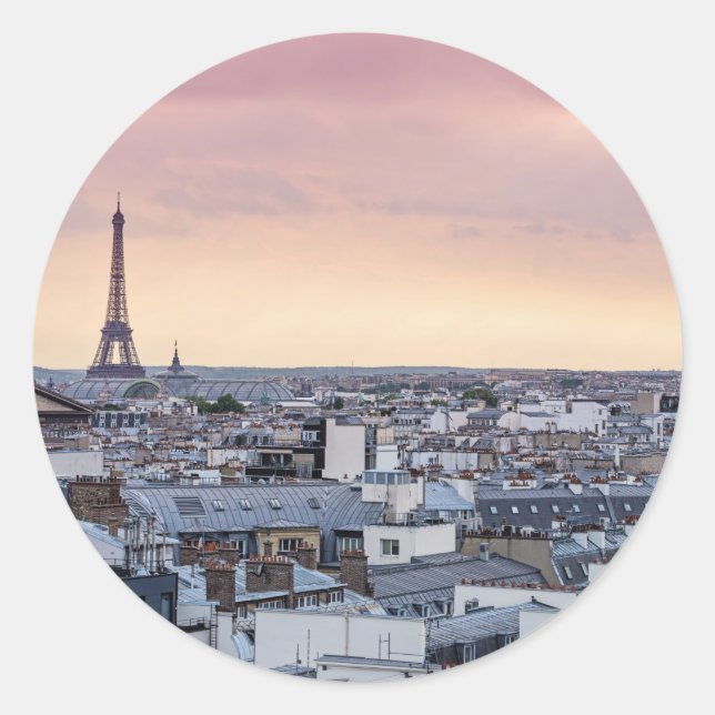 Pink Eiffel Tower Photo Sticker (Front)
