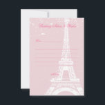 Pink Eiffel Tower Wedding Advice Cards<br><div class="desc">Simple and elegant Pink Eiffel Tower Wedding Advice & Wishes Cards.</div>
